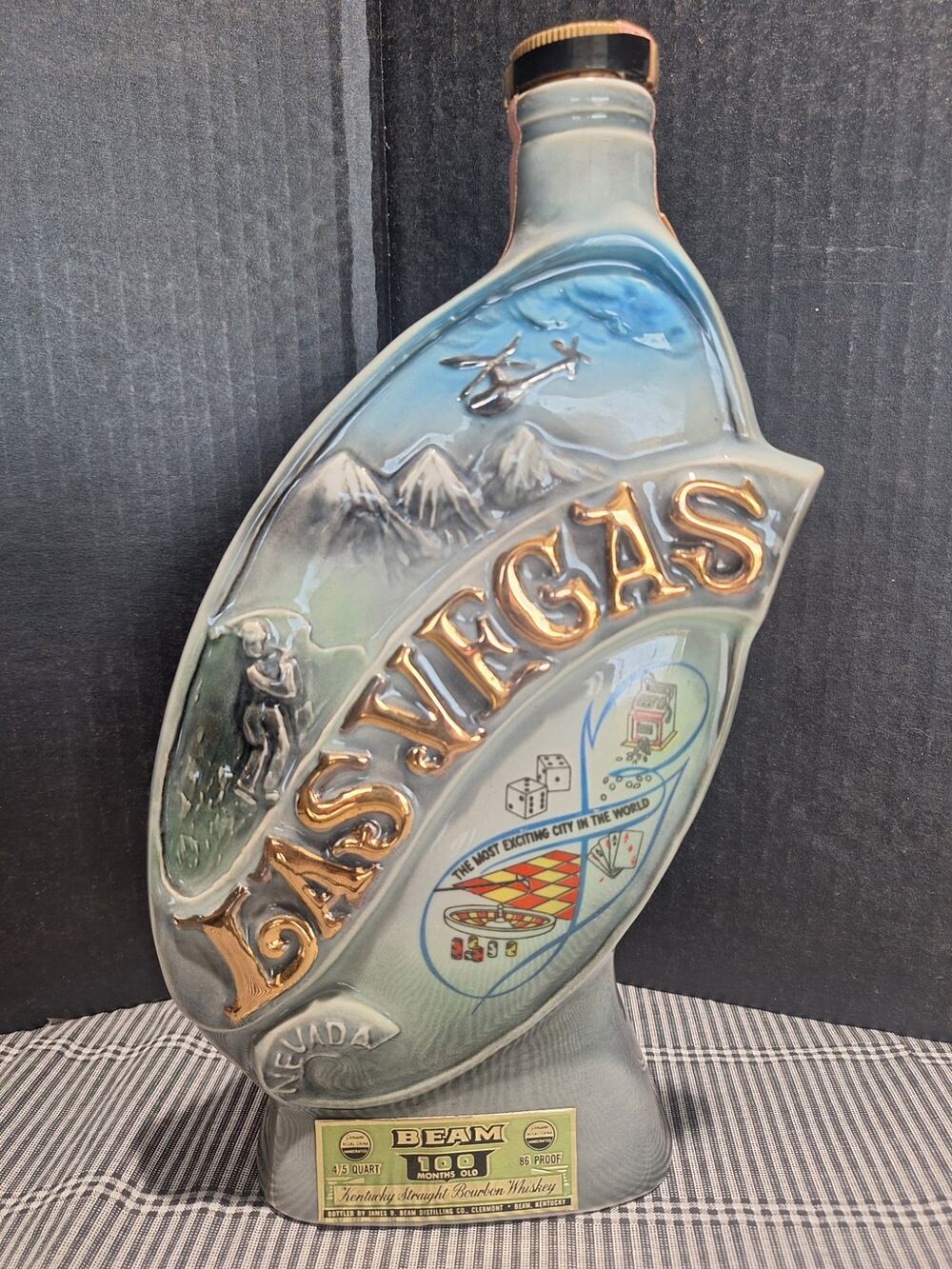 1968 Jim Beam Las Vegas Decanter Regal China No 129 Hoover Dam Empty Near Mint
